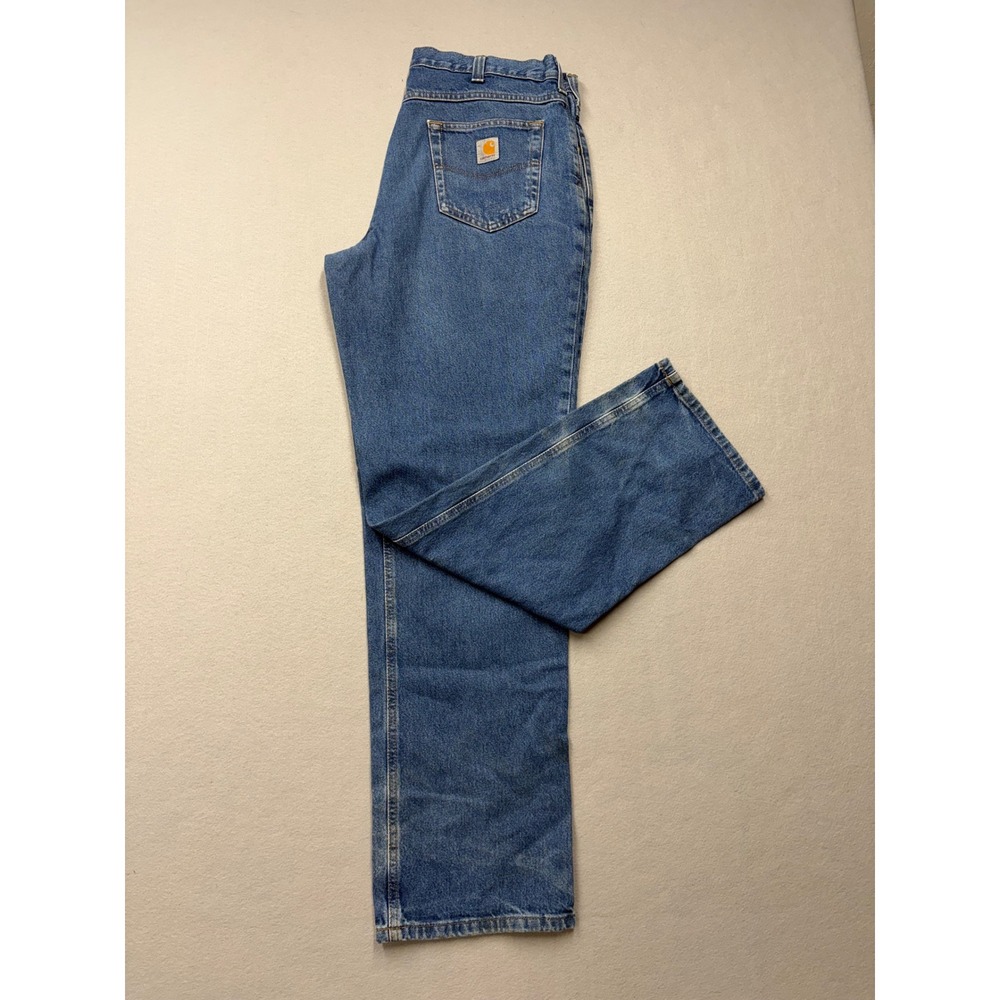 Carhartt Relaxed Fit Jeans Mens 36x34 Blue Denim Y2K Work Pants Stained Rugged